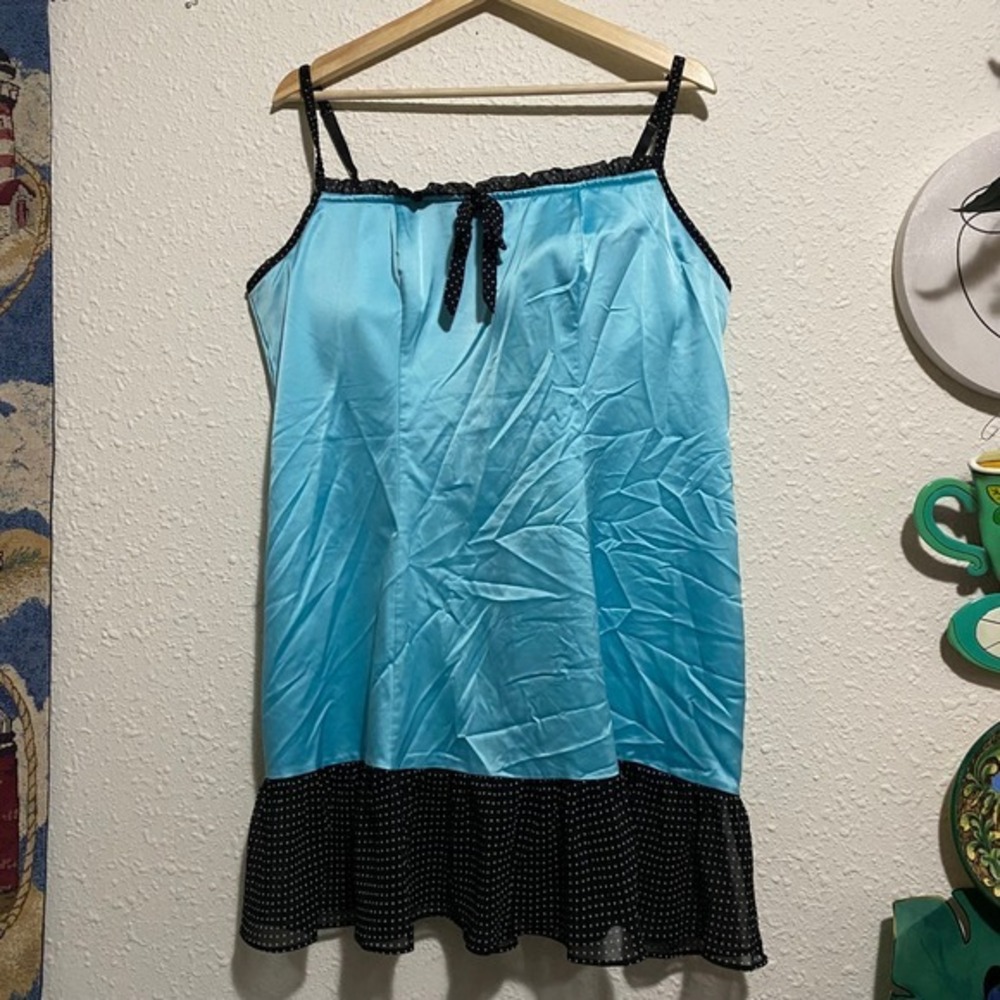 Cacique 18/20‎ Caprice Blue baby doll Trim Nightgown Slip Dress Lingerie padded